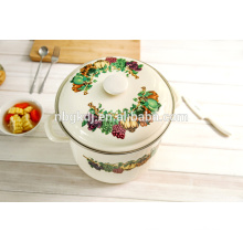 printed enamel high cooking pot Chinese enamelware wholesale